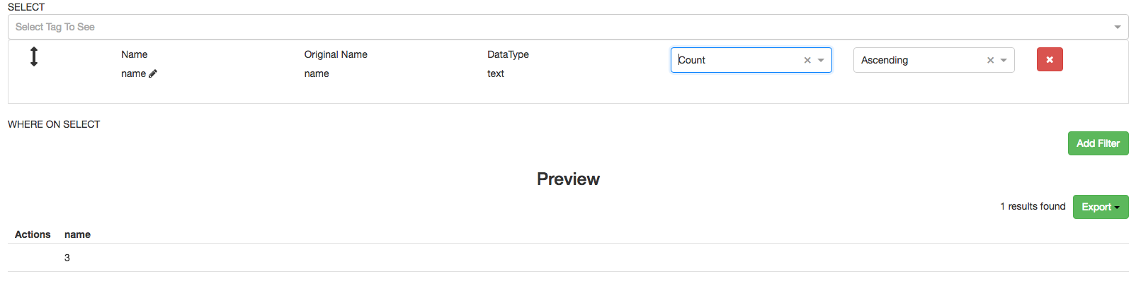 Aggregation example